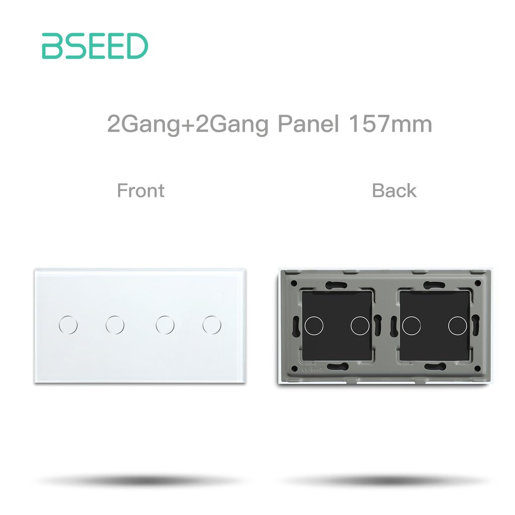 BSEED Zigbee 1/2/3Gang Smart Touch Switches Normal French Wall Sockets Type-c USB Function Parts Glass Panels DIY Combination