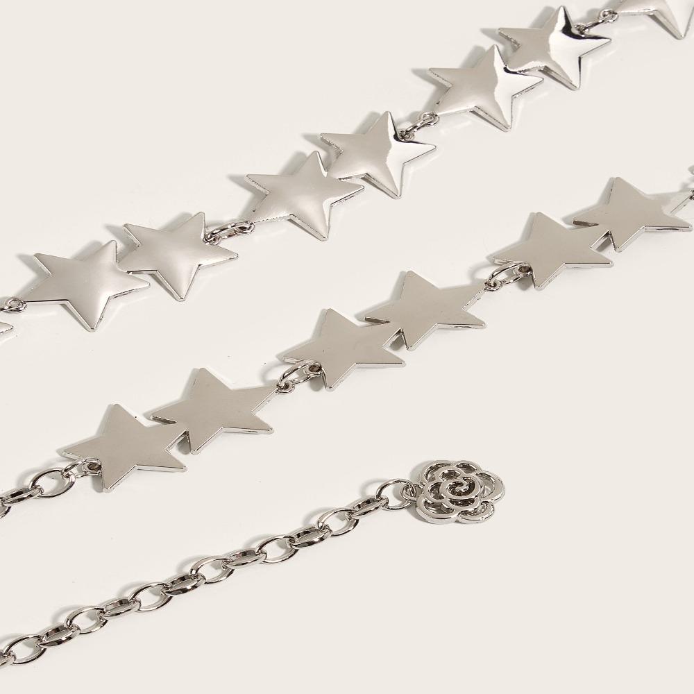 Adjustable Tassel Waist Chain Versatile Metal Star Waist Chain  Women Decorative Body Jewelry