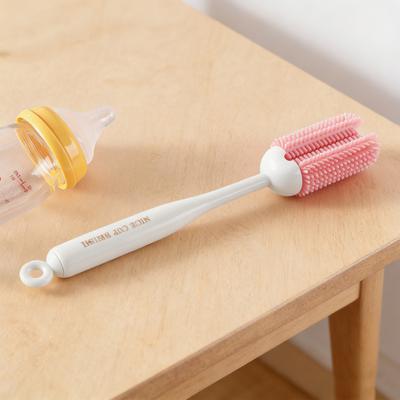 Cleaning Brush with Extended Handle Soft Food-Grade Silicone Head Baby Feeding Bottle Brush Family Bottle Cleaning Tool