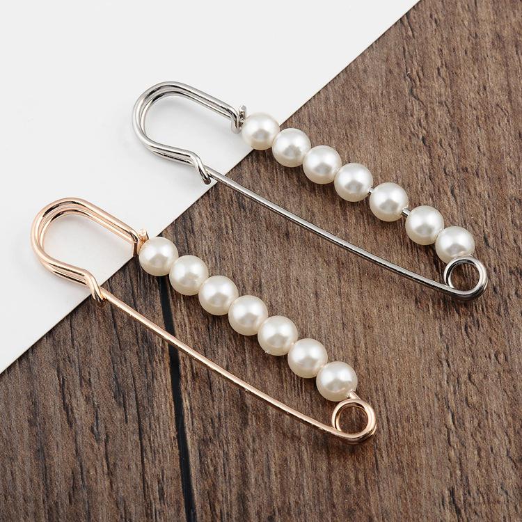 Simple Fashionable Imitation Pearl Beaded Brooch for Women's Classic Casual Jewelry Clothing Accessories