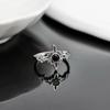 925 Silver Magic Knot Black Zircon Lovely Rings For Women Engagement Wedding Female Vintage Luxury Jewelry Accessories