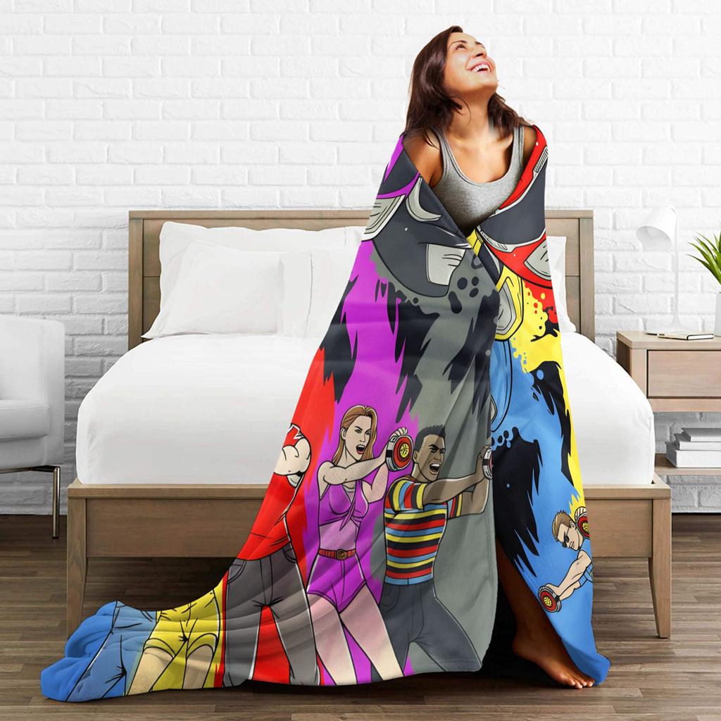 M-Mighty Morphin Blankets Quality Warm Cartoon P-Power Rangers Throw Blanket Winter Travel Couch Chair Graphic Bedspread