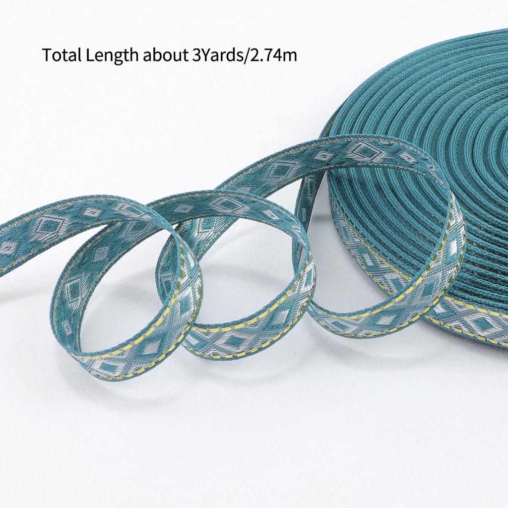 Rhombus Ribbon Trim 3 Yards Geometry Ribbon Vintage Trim for Gift Wrapping DIY Scrapbooking Party Decoration Crafts