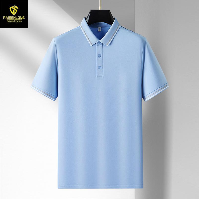 Python Dragon Polo Shirt: Logo Design with British Turn-Down Collar, Short Sleeves, Ideal for Workwear and Team Uniforms