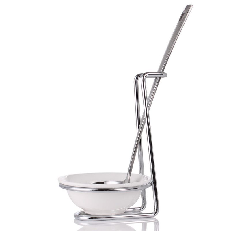 

Restaurant Hot Pot Soup Ladle Shelf Stainless Steel Spoon Holder Colander Tableware Shelf Hotel Soup Ladle Rest Round Bottom Z Shape
