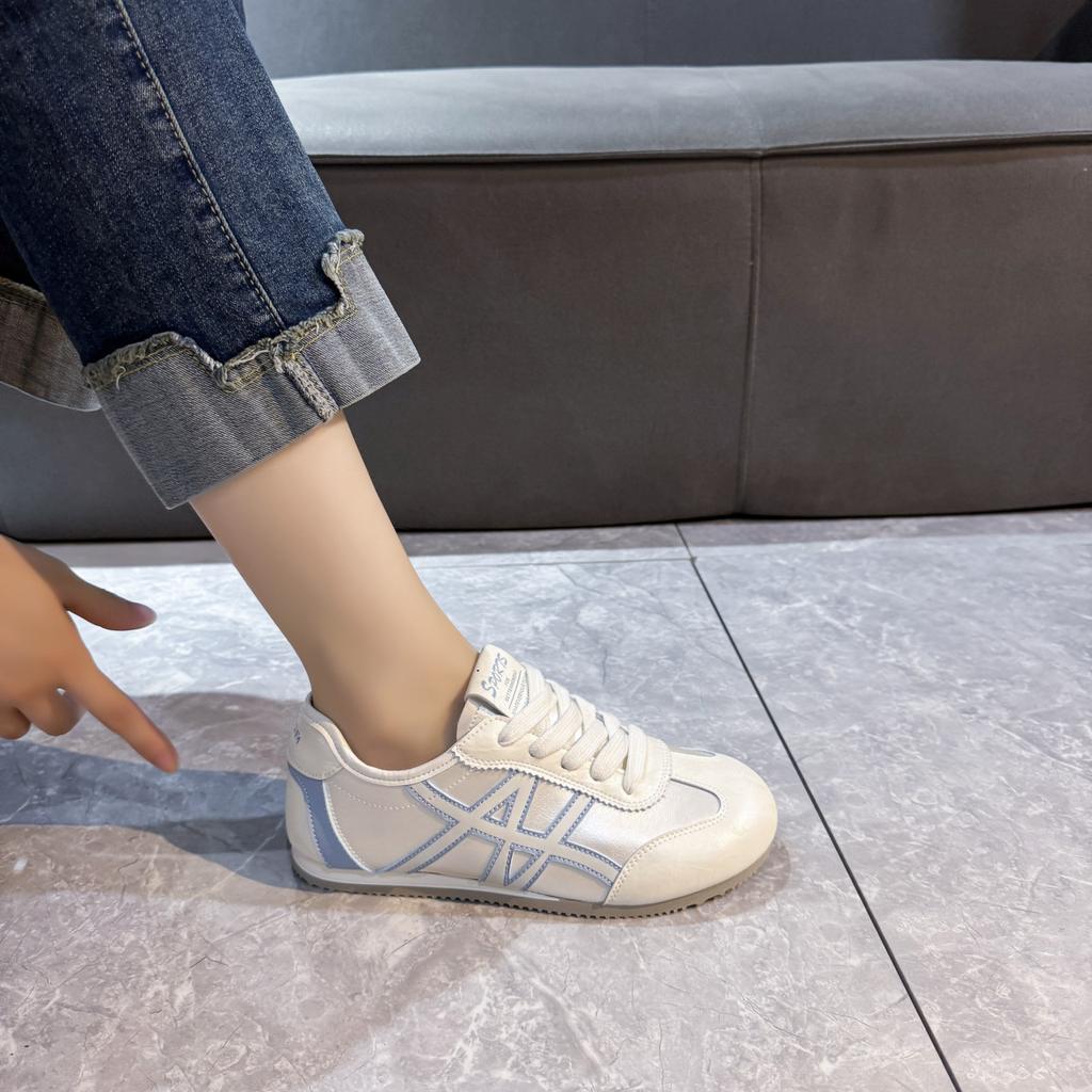 Women's Shoes 2025 New Summer Flat-bottomed German Training Shoes Student Versatile Sports and Leisure Shoes Soft-soled Forrest Gump White Board Shoes