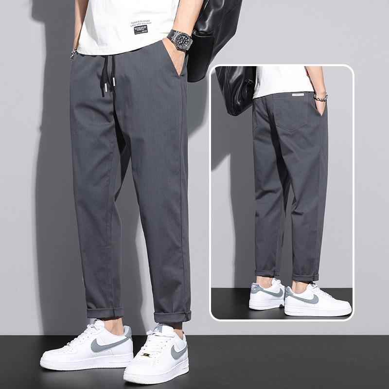 Pants Men's New Summer Thin Straight Pants Teen Versatile Loose Nine-point Casual Pants Men's Pants