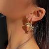 Exquisite Romantic Colorful Stone Heart Shaped Stars Asymmetric Earrings Fashionable Elegant Personality Women