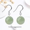 Light Green Jade Dangle Earrings Hand Polished Gold Plated Hooks Premium Jewelry for Gift Giving Daily Wear