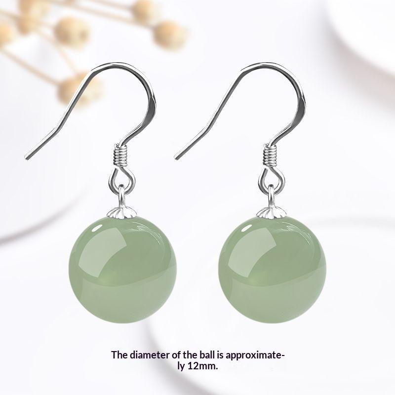 Light Green Jade Dangle Earrings Hand Polished Gold Plated Hooks Premium Jewelry for Gift Giving Daily Wear