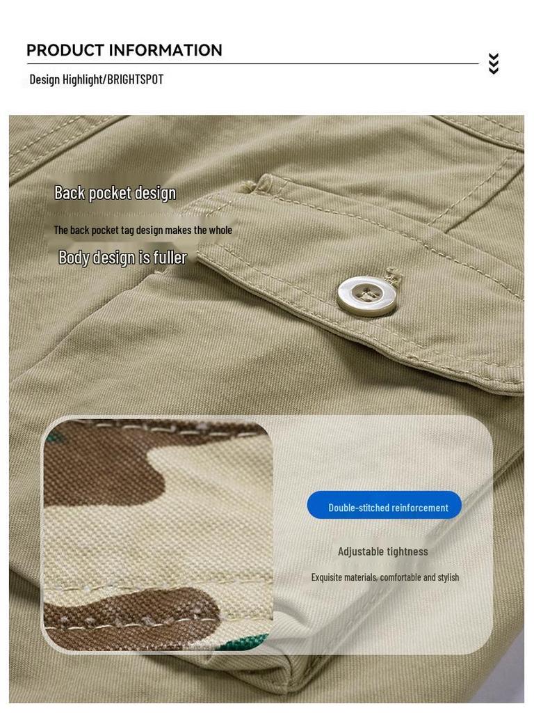 Herren Sommer Cargo Shorts - Vielseitige Japanische Trend 5-Punkt Hose