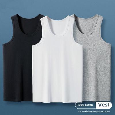 Gilet sportivo estivo senza maniche in cotone slim fit da uomo