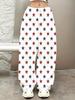 Women's loose star print sweatpants - white/red/blue full star pattern casual trousers