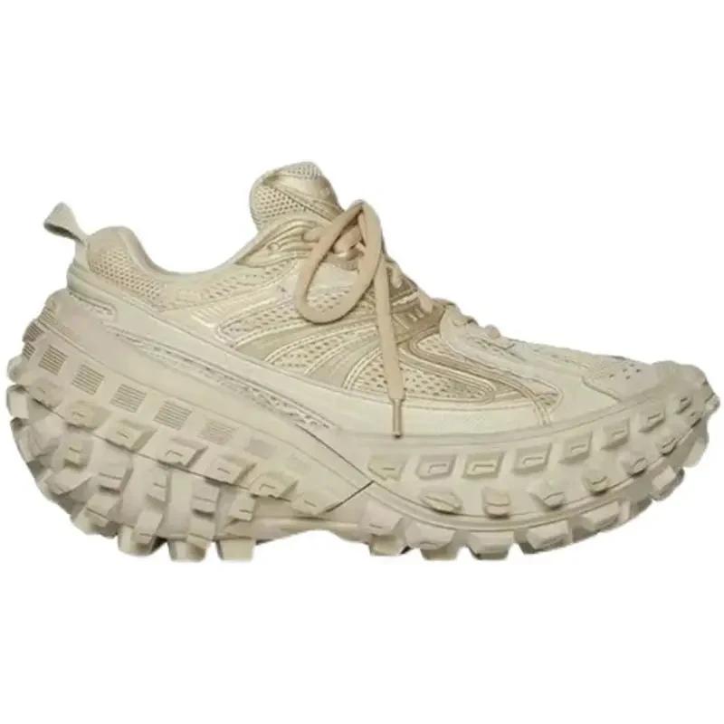 Woman Shoes Old Dad Tire Thick Bottom Sneakers Women Outdoors Platform Increase Shoes For Women Leather Women Casual Sneakers