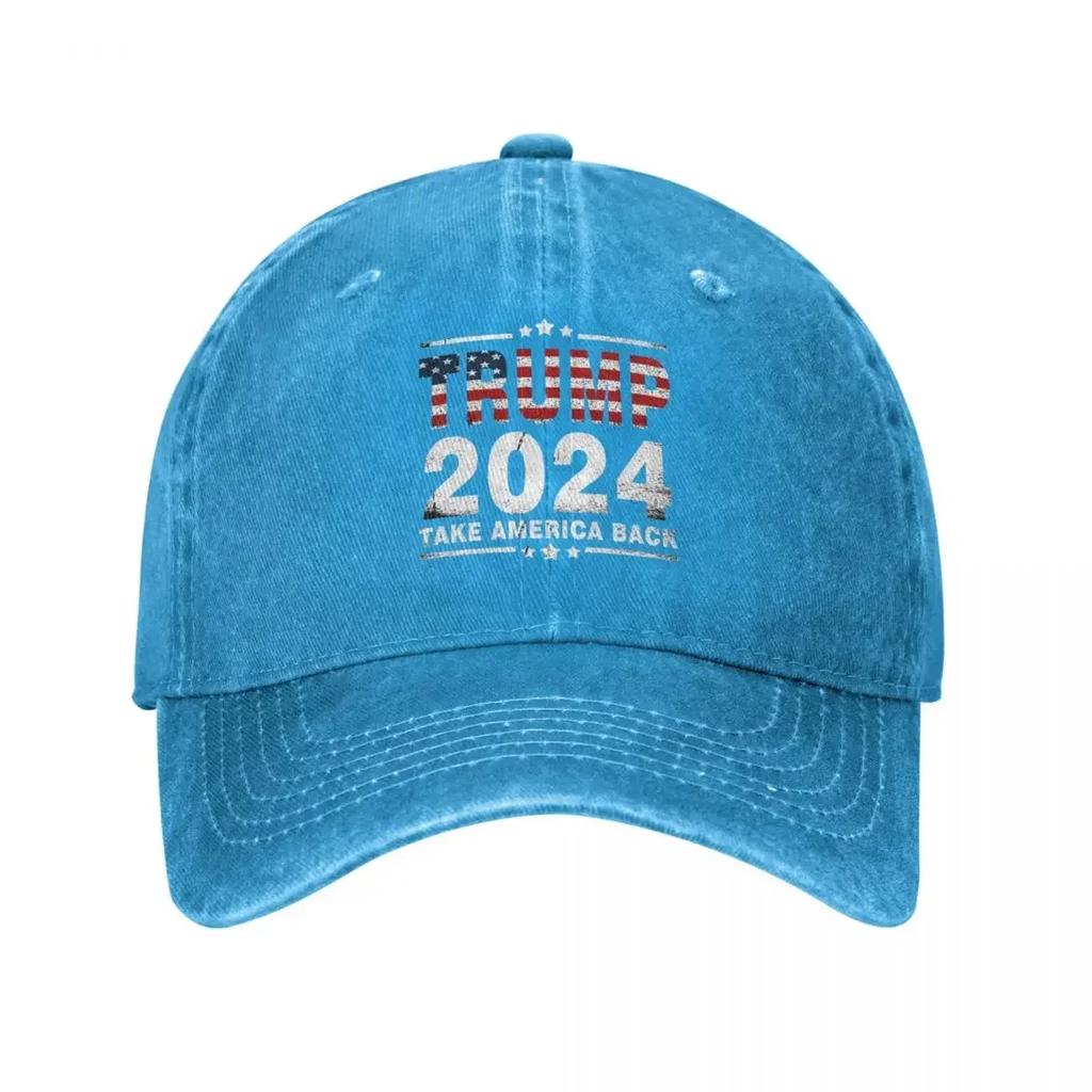 Trump 2024 Take America Again Republican Men Baseball Cap Distressed Deniimm Caps Hat Fashion Outdoor All Seasons Travel Sun Cap
