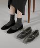 Sappun Kayla Velvet Mary Jane Flat Shoes (1Cm)