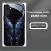 Shiny Butterfly Tempered Glass Phone Case Suitable for Samsung Galaxy S26 S25 S24 S23 S22 S20 FE/Ultra/Plus Anti Drop Back Cover