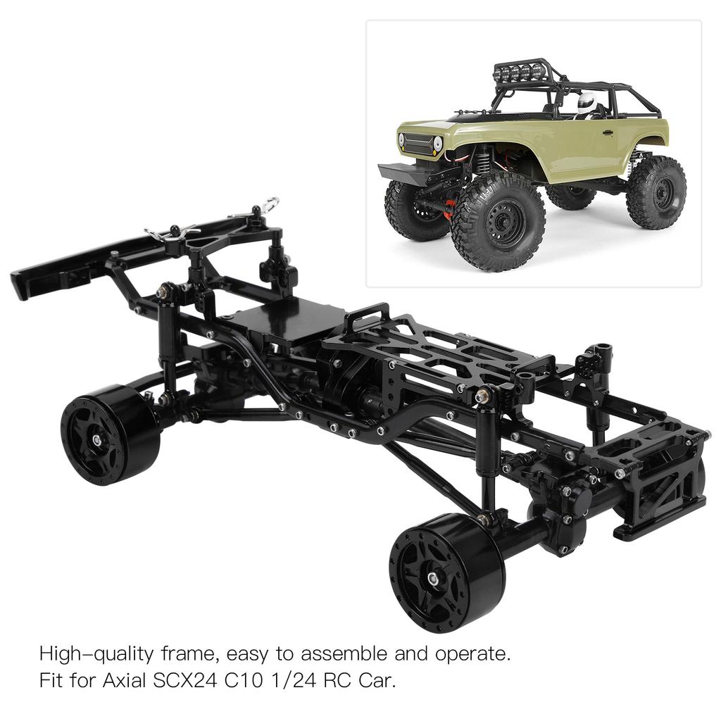 RC Car Chassis Frame Kit Aluminium Alloy Frame with Wheel Hubs for   SCX24 C10 1/24 RC Car