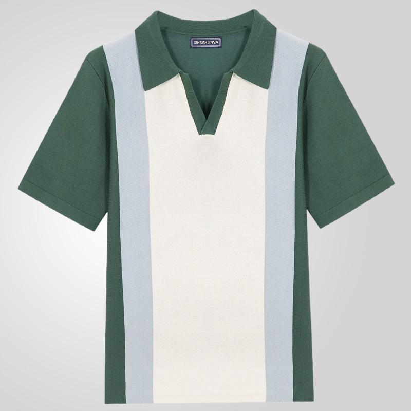 Neues Herren Poloshirt aus reiner Baumwolle mit überschnittenen Schultern, hochwertiger lockerer Schnitt für Fitness, vielseitig für das tägliche Training, kurzärmlig, lässig