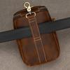 Retro Leather Small Shoulder Bag Crazy Horse Leather Multi-Functional Belt Bag First Layer Cowhide Messenger Bag Men'S Cowhide Fanny Pack