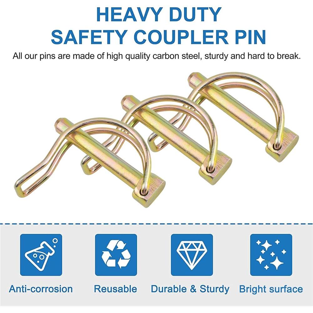 Shaft Locking Pin, Set Of 4 8 Mm Galvanized Round Ring Wire Locking Pin Safety Coupling Pin Suitable For Tracks, Farms, And Lawns
