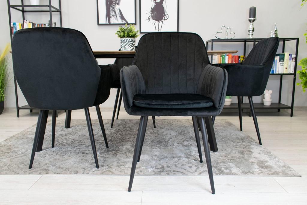 LUGO Chair - Black Velvet / Black Legs X 1