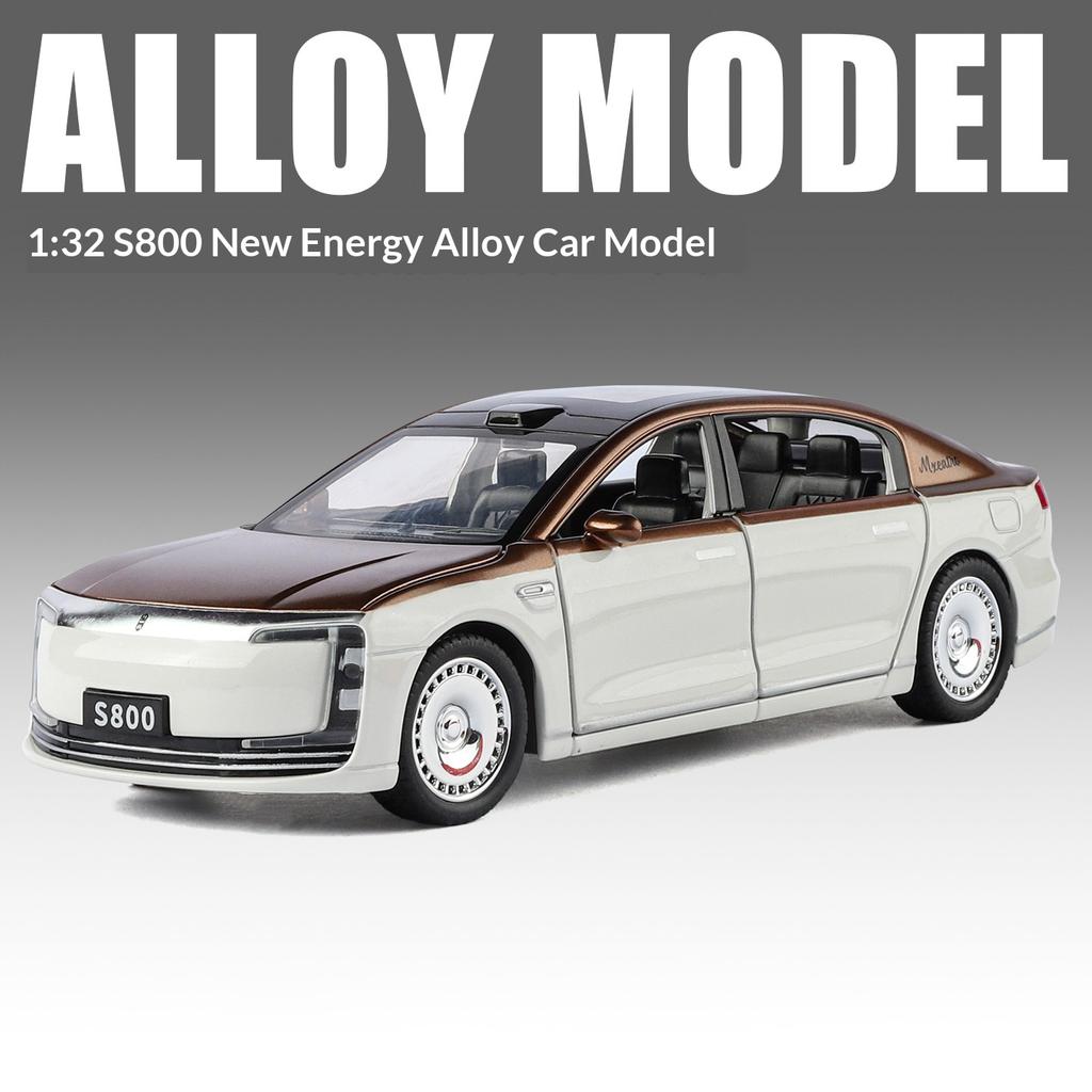New Energy Vehicle 1/32 Scale S800 Model Toy Metal Die-casting Sound and Light Suitable for Children Over 3 Years Old Toy Car