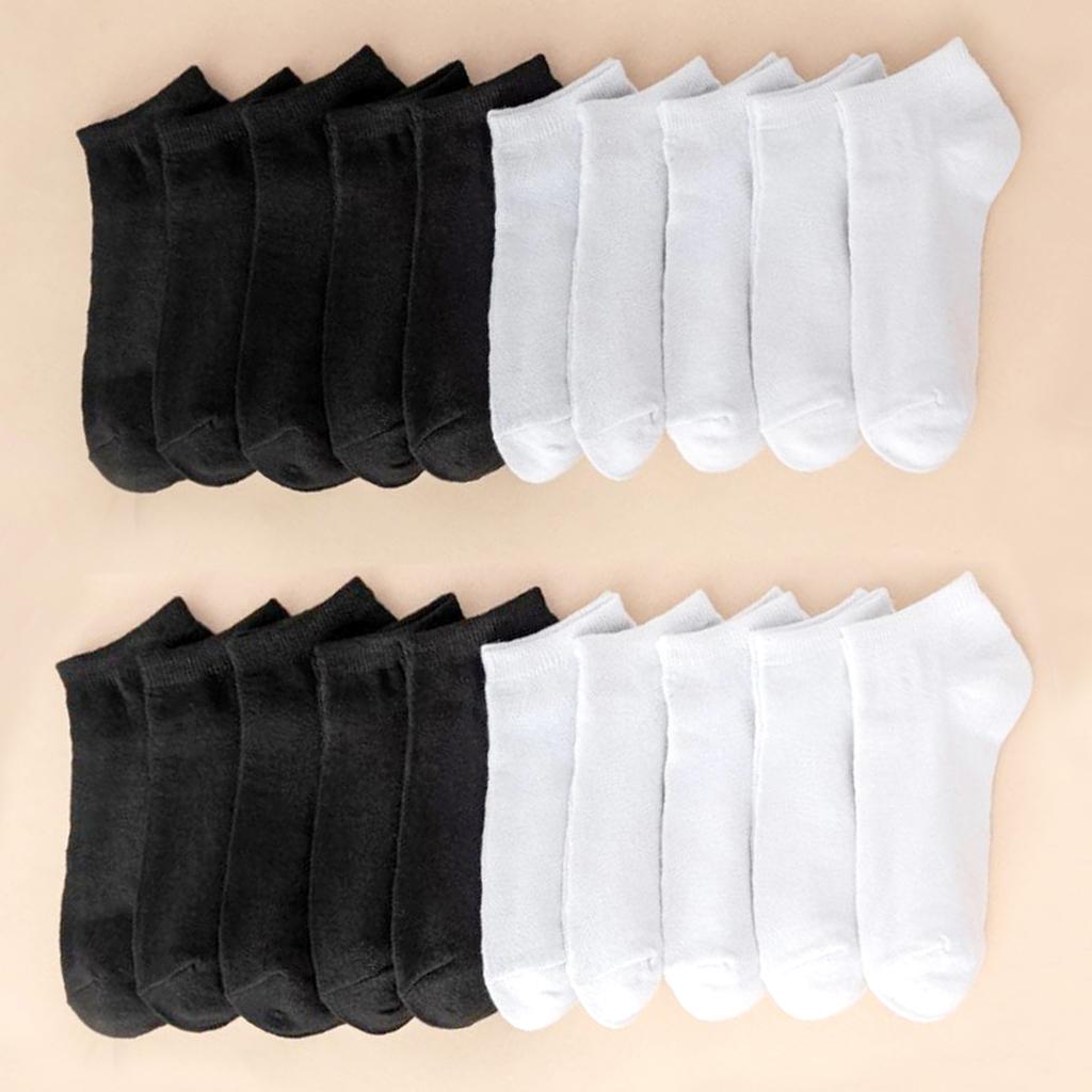 5/10 /20 Pairs Women's Boat Socks Invisible Low Cut Summer No-Show Ankle Socks Solid Color Casual Breathable Cotton Socks