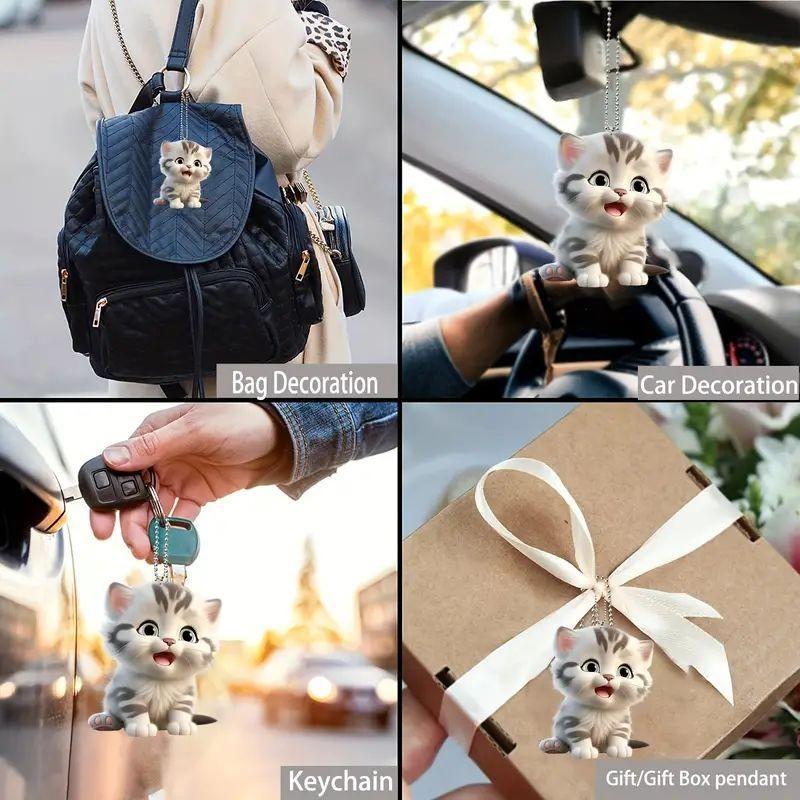 Car Decorative Acrylic Pendant Cheerful Cartoon Backpack Charm Ideal For Home Holidays And
