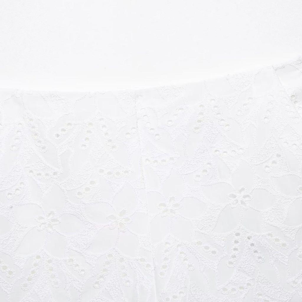 TAOP&ZA Women's Summer Hollow Embroidery Suit: Elegant Fashion Jacket & Casual Shorts