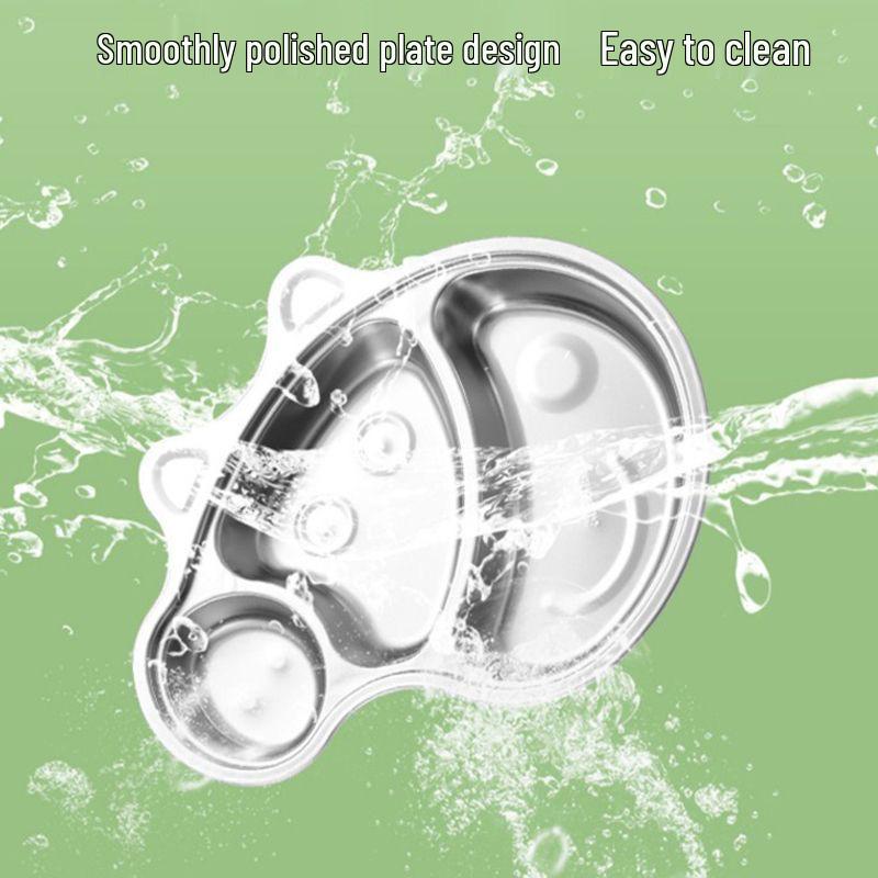 316 Stainless Steel Children's Divided Plate - Food Grade Infant Tableware for Boys & Girls