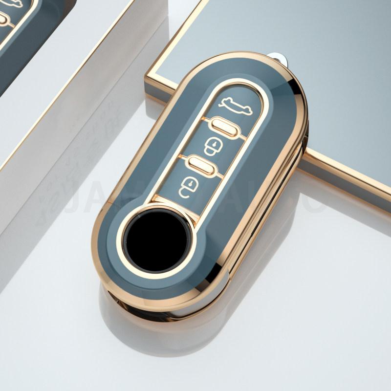 3 Button Tpu Car Key Case Cover For Fiat 500 Ducato Panda 500L Punto Lancia Musa For Citroen Car Keyring Keychain Auto Accessory