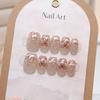 10Pcs Cute Bowknot Cat Eye Short Press On Nails Reusable Full Cover Fake Nail Tips For Women And Girls