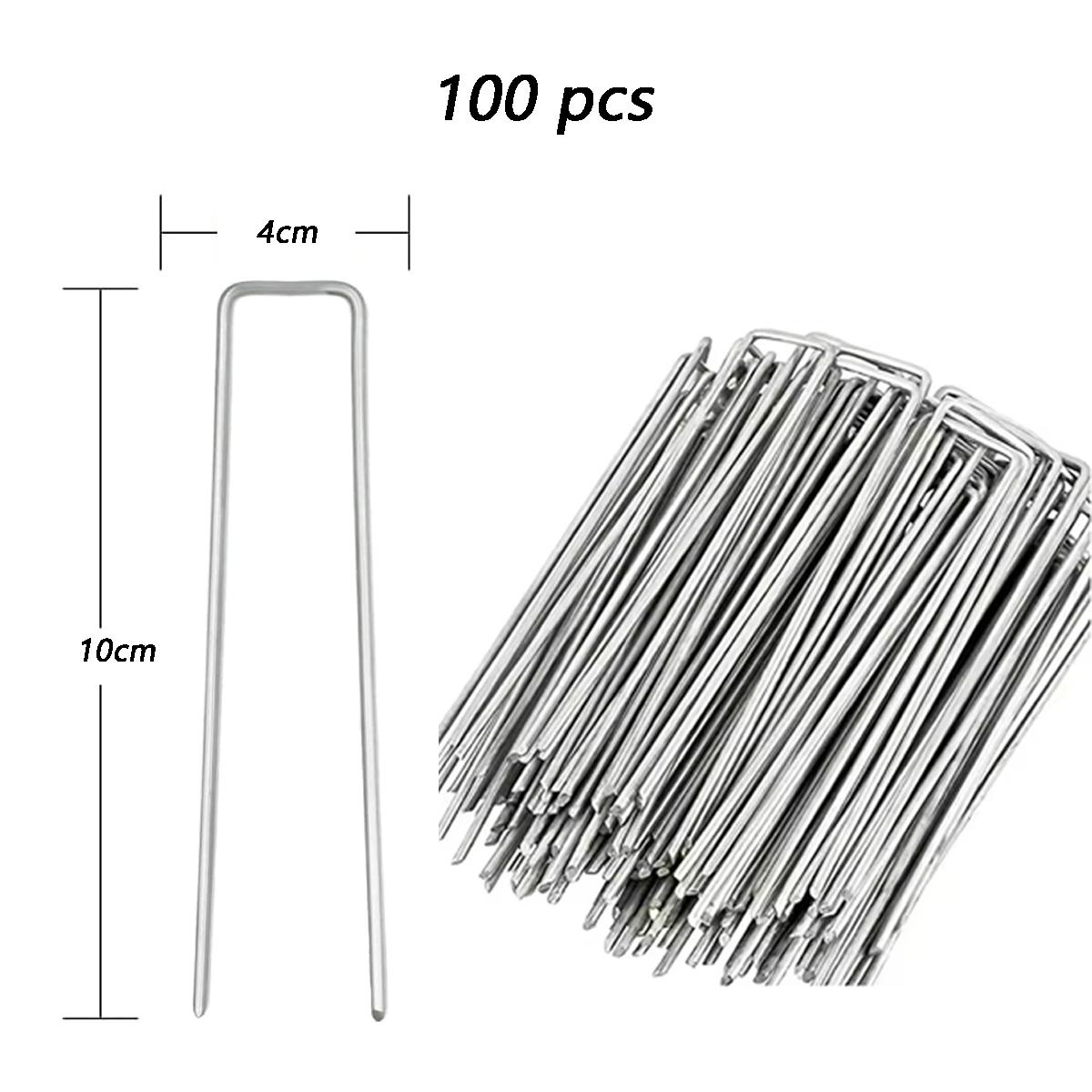 Galvanized Gardening Stakes U-shaped Artificial Turf Fixed Nails Ground Garden Decoration for Outdoor Fence