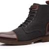 Winterstiefel Herren Stiefeletten Warm Leder Lässig High Top Sneaker Mode Plüsch Warm Dicke Sohle Stiefeletten