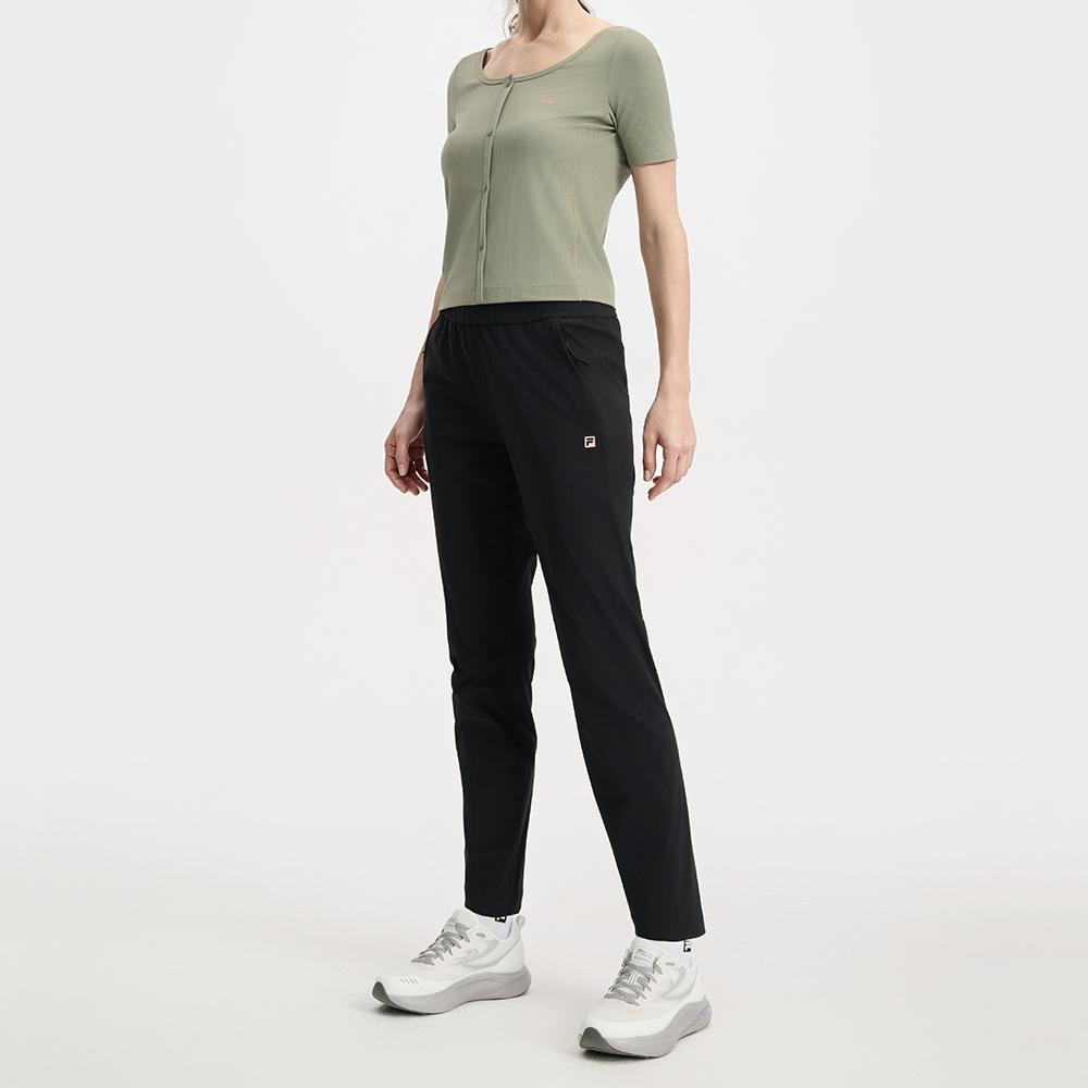 FILA Fitness SS25 Casual Comfortable Versatile Simple Knitted Sports Pants Women bottoms Deep-Black A11W531607F-BK
