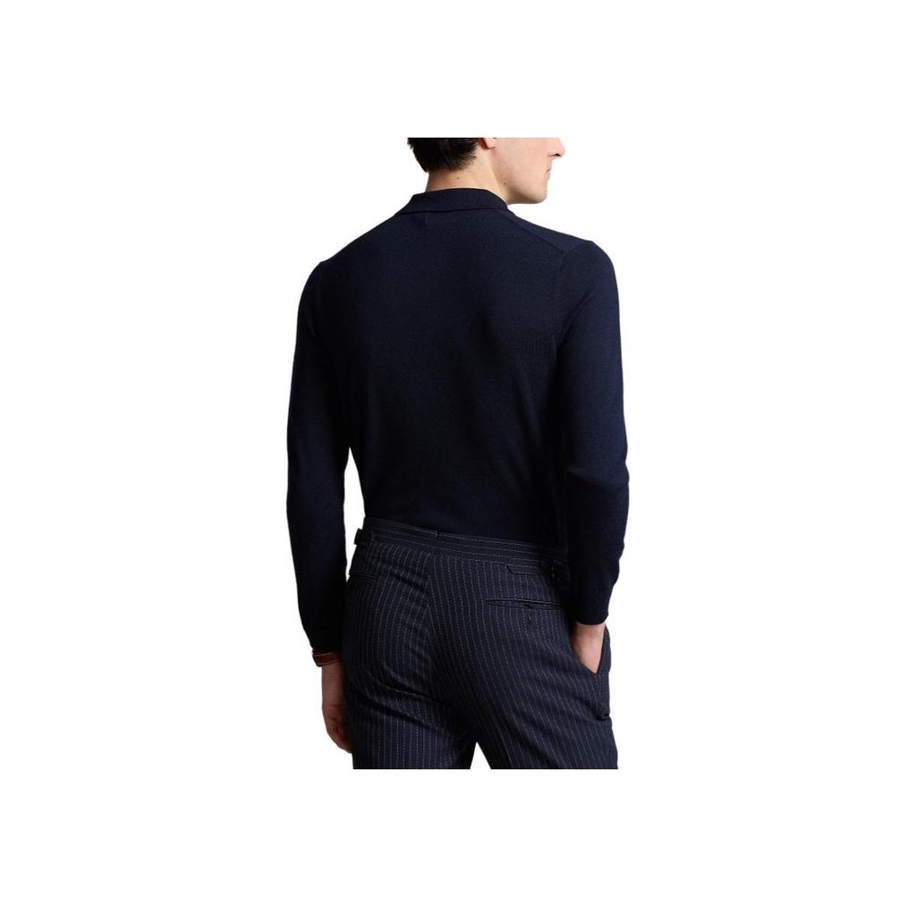 Polo Ralph Lauren Solid Logo Embroidered Knit Sweater Men sweater Hunter-Deep-Blue MNPOSWE16821901-400