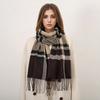 Luksusa rūtainu apdruku silta ceļojumu šalle sievietēm kašmira ziemas pashmina ar pušķu šalles aptinumiem Bufanda Long Casual Echarpe jauns