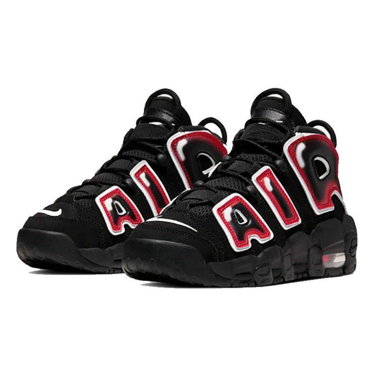Nike Air More Uptempo Noir Blanc Crimson Laser GS 415082-010