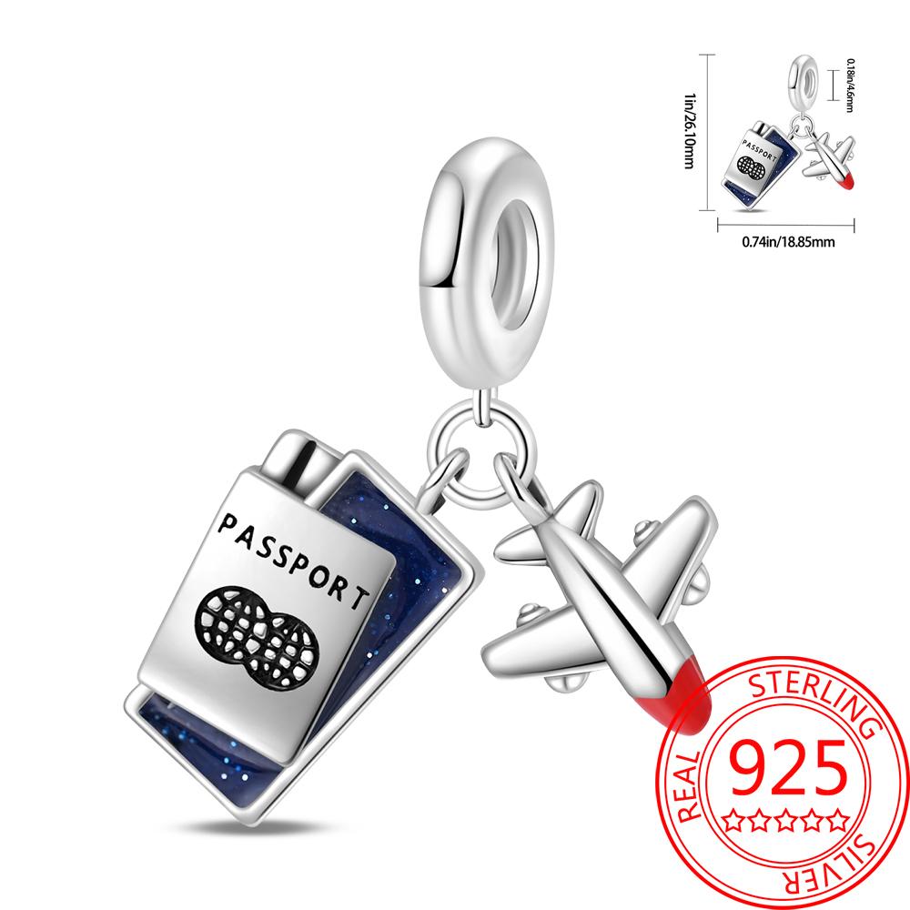 Miedziany Wieża Eiffla Samolot Podróżny Zawieszka Koraliki Pasują do Bransoletki Charm Oryginalnej Dla Kobiet Tworzenie Biżuterii