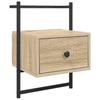 Wall Mounted Nightstand In Sonoma Oak 35 X 30 X 51 Cm Engineered Wood