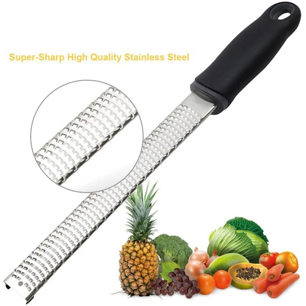 Best Zester, Stainless Steel Kitchen Cheese Grater, Plastic Cover Ergonomic Soft Handle