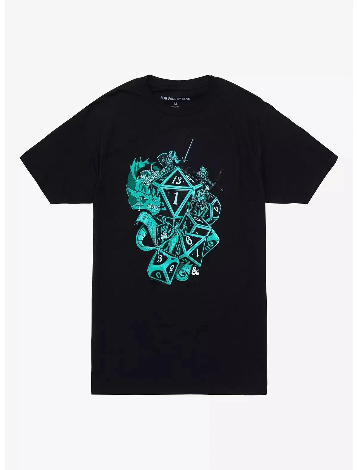 Dungeons & Dragons Green & Black Questing T-Shirt Large M