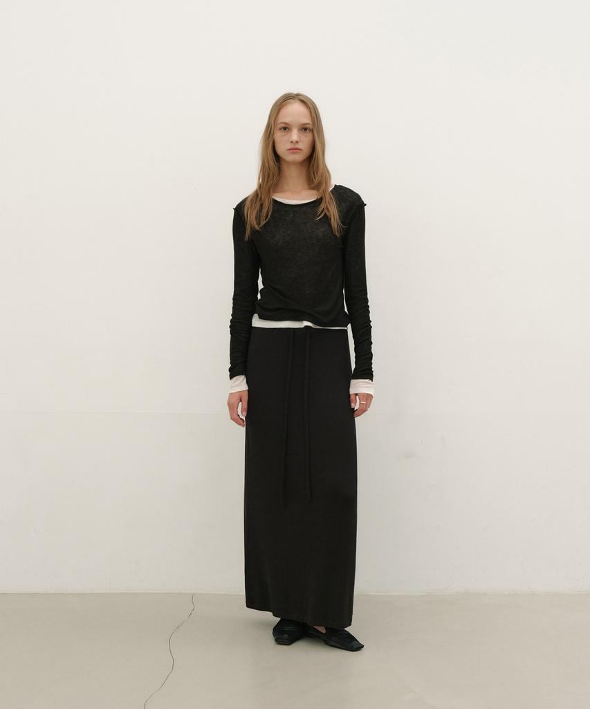Loutaideu Layered Long Sleeve T-Shirt [Black]
