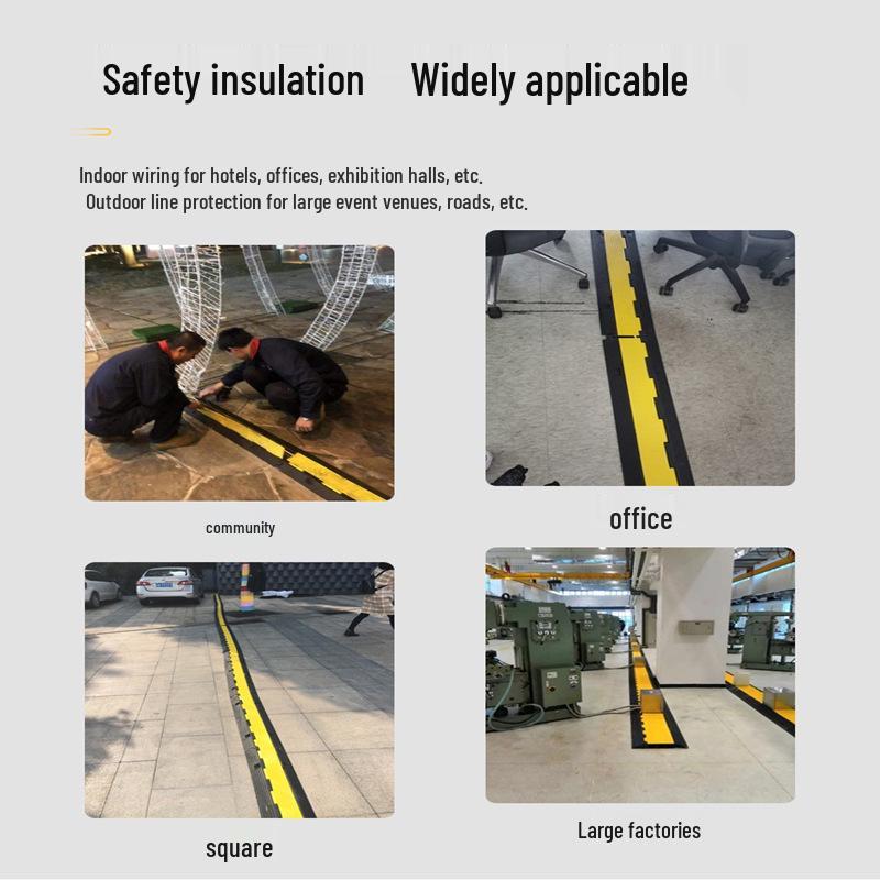 Indoor/Outdoor Speed Bump Cable Floor Cover: Cable Protection Trunking Trough