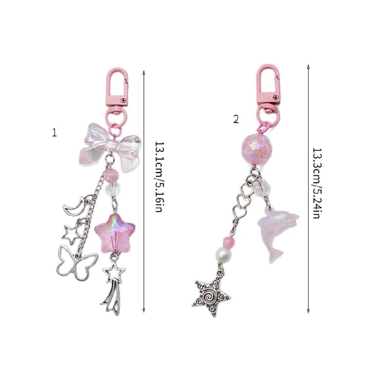 Creative Dolphin Pendant Keychain Bowknot Phone Charm Bowknot Keychain Pendant