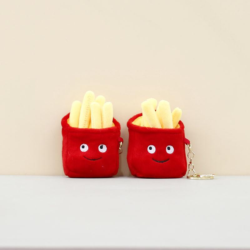 Adorable Cute French Fries Plush Keychain Toy Soft Stuffed Doll For Kids Gifts