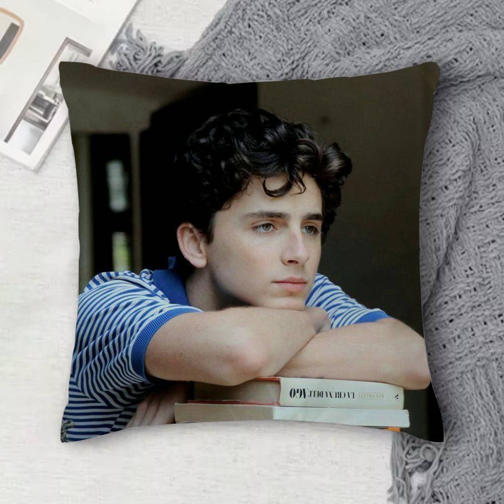TTimothee Chalamet Doublesided Printed Square Decorative Cushion Cover for Sofa Living Room Home Decor