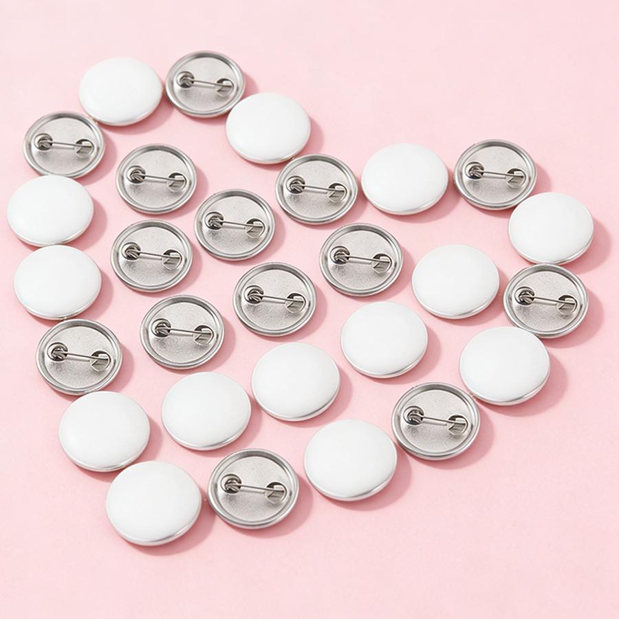 15/45Pcs 37mm Tinplate Blank Button Badge Kits Shiny Metal Medal with Pin, Handmade DIY Craft Supplies for Decorative Badges