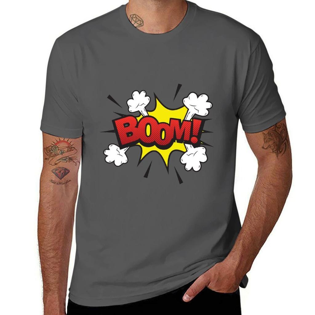 Boom Text Design TShirt Basic Comfort Fit TShirt for Men